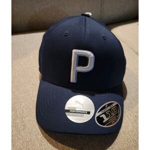 Puma Performance Golf Hat Navy Adjustable Cap‎ Women's 110 Flex Fit NWT